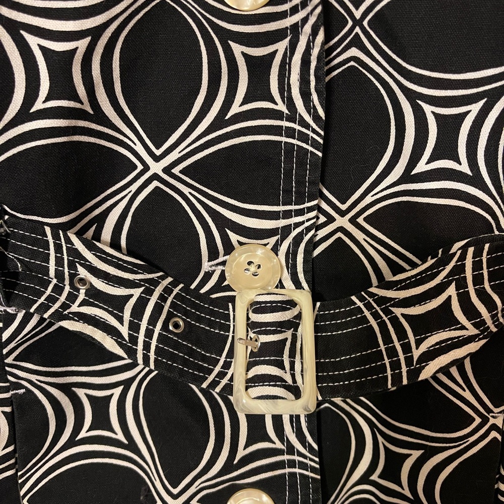 Banana Republic Black and White Geometric Trench Coat W L, Spring/Summer/Fall - Picture 4 of 10